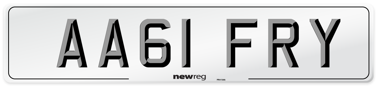 AA61 FRY Number Plate from New Reg